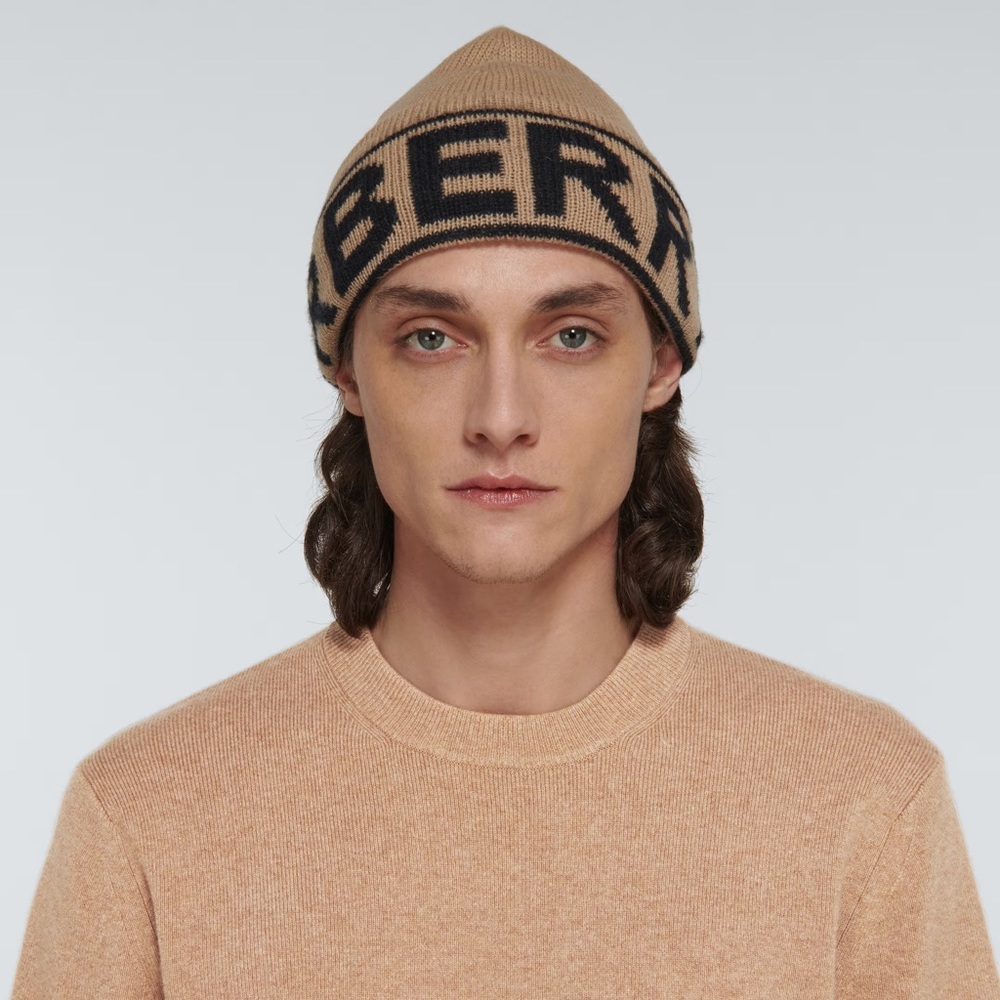 Burberry Intarsia Cashmere Beanie Uni-Sex Women and Men